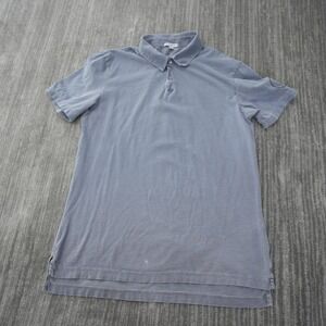 James Perse Polo Shirt Men Gray Solid Flower Standard Supima Cotton USA Made 3